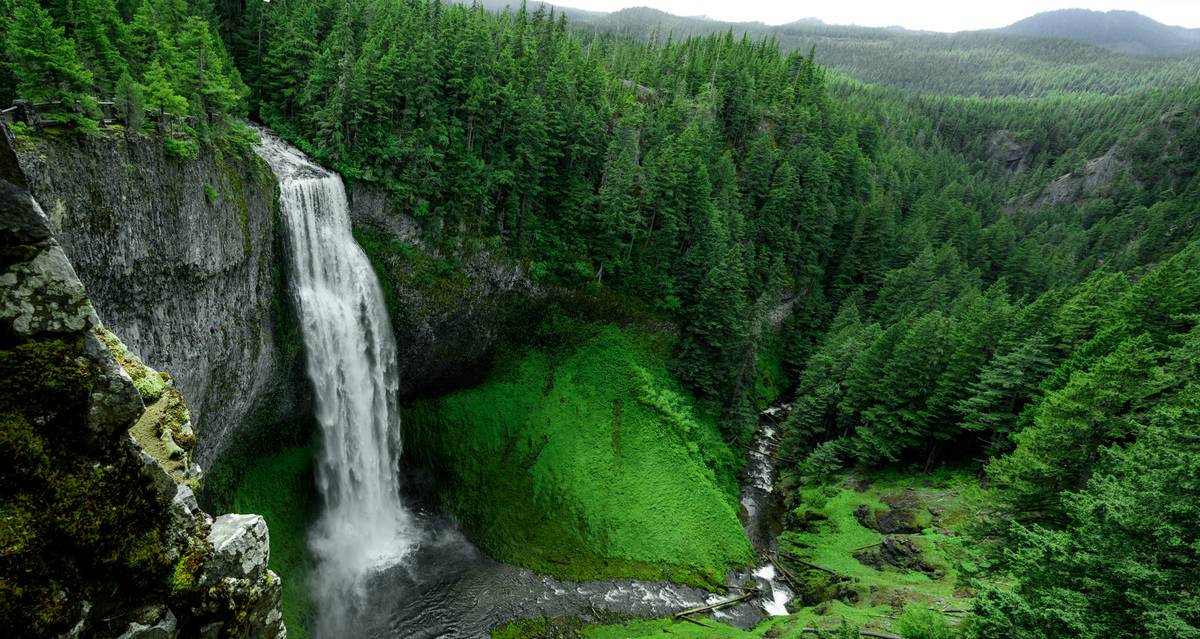 Waterfall in a ravine